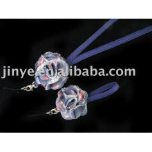 Jean Denim Lanyard with denim flower